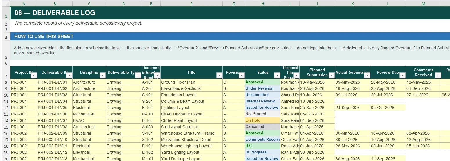 Deliverable Log screenshot